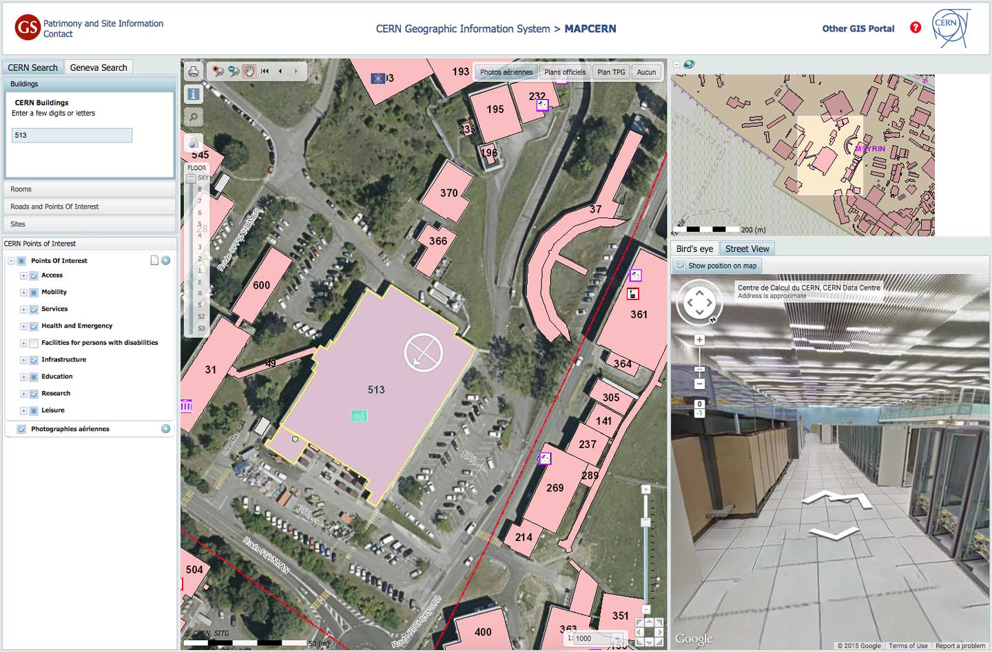 MAPCERN links to Google Street View