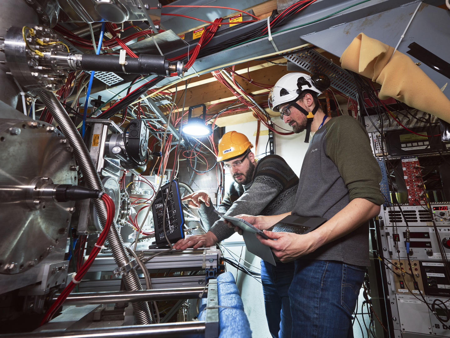 Picture shows researchers working at the ISOLTRAP experiment