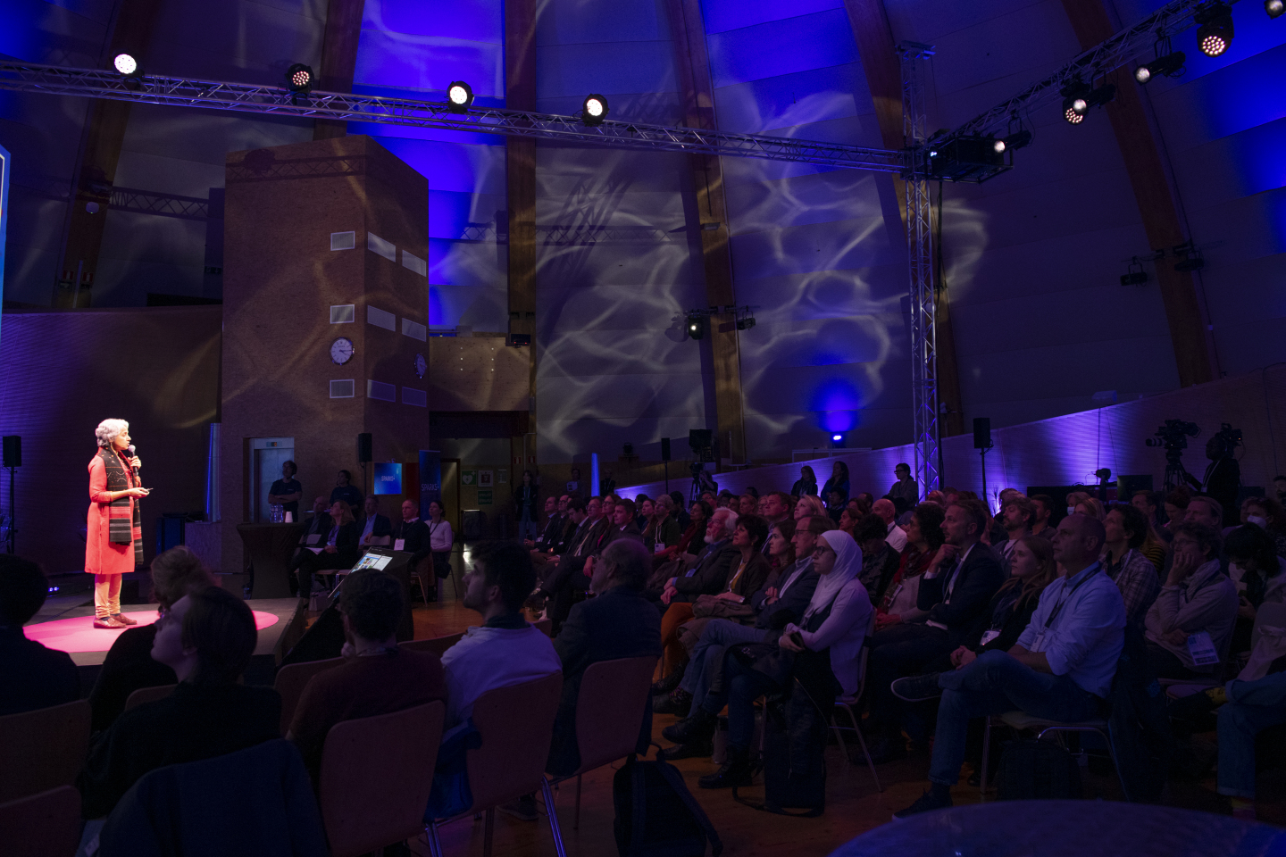 Soumya Swaminathan, former WHO Deputy Director-General for Programmes, speaking at CERN during the second edition of the Sparks Forum exploring future technologies for health.