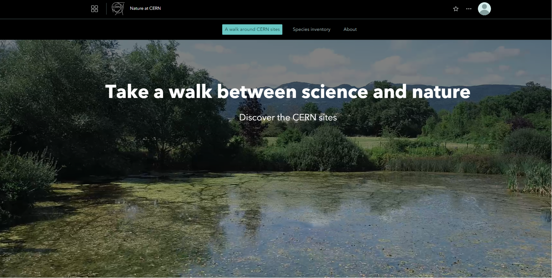 screenshot of the biodiversity walk website