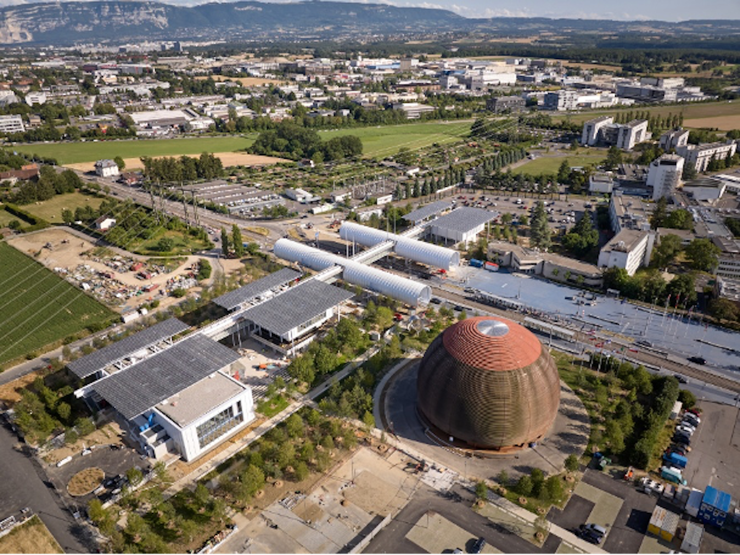 Aerial view of the CERN Meyrin site