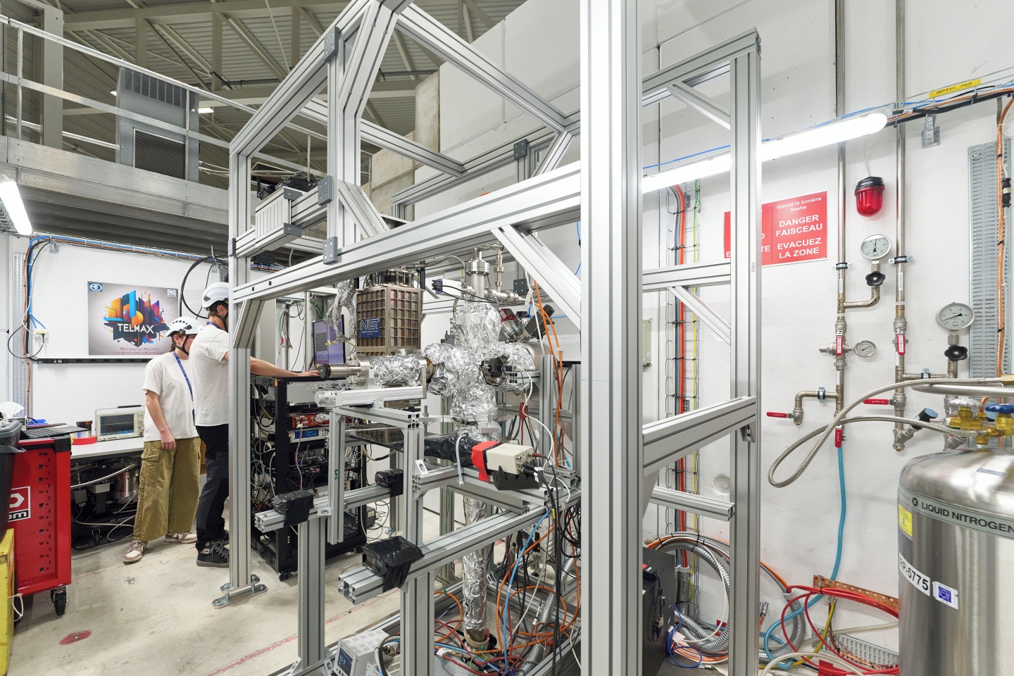 An experimental area with scientific equipment