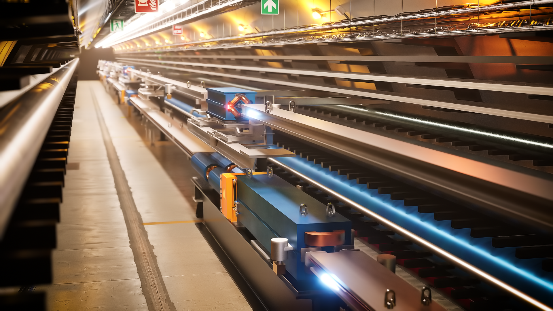 Artistic representation of the tunnel for the Future Circular Collider (image: PIXELRISE)