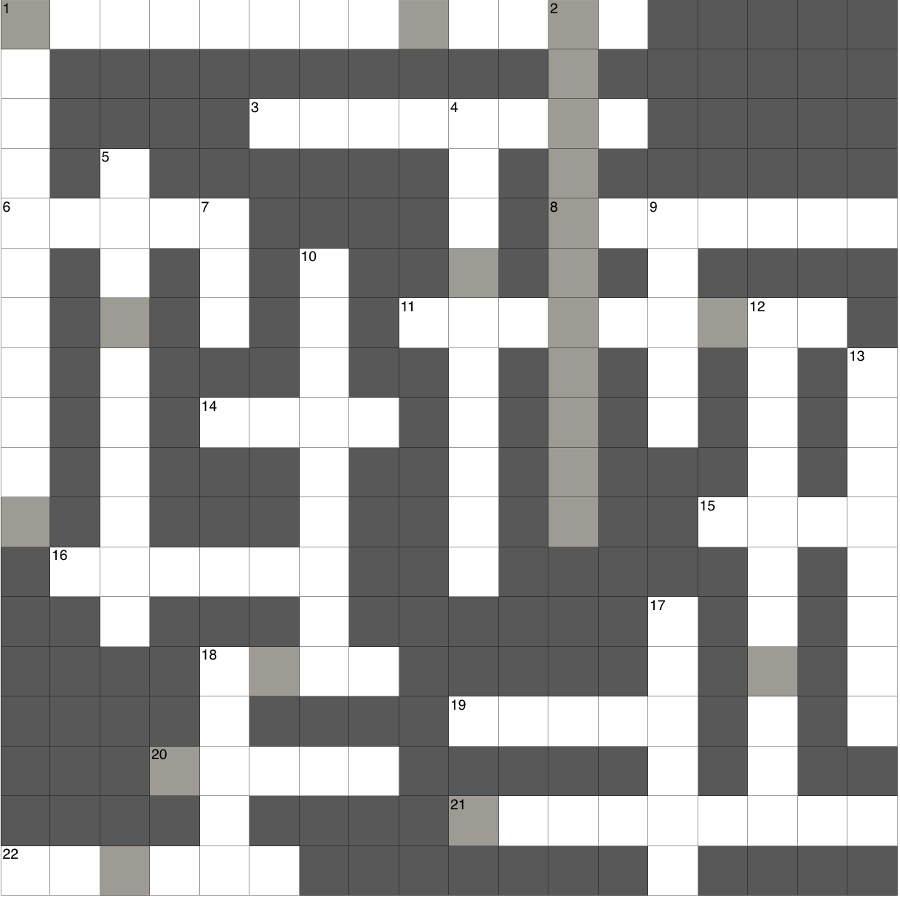 image of the empty crossword grid