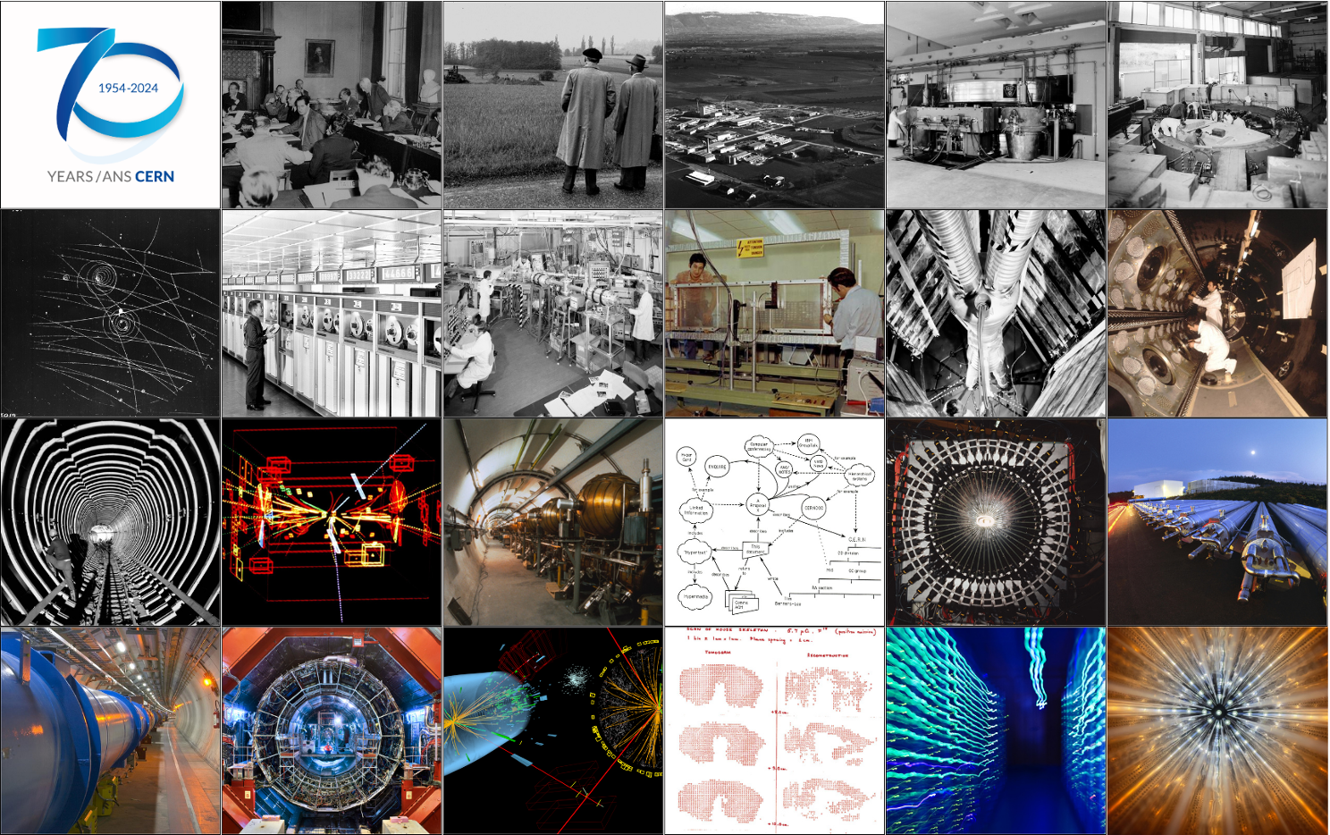 collage of images from the CERN70 feature series