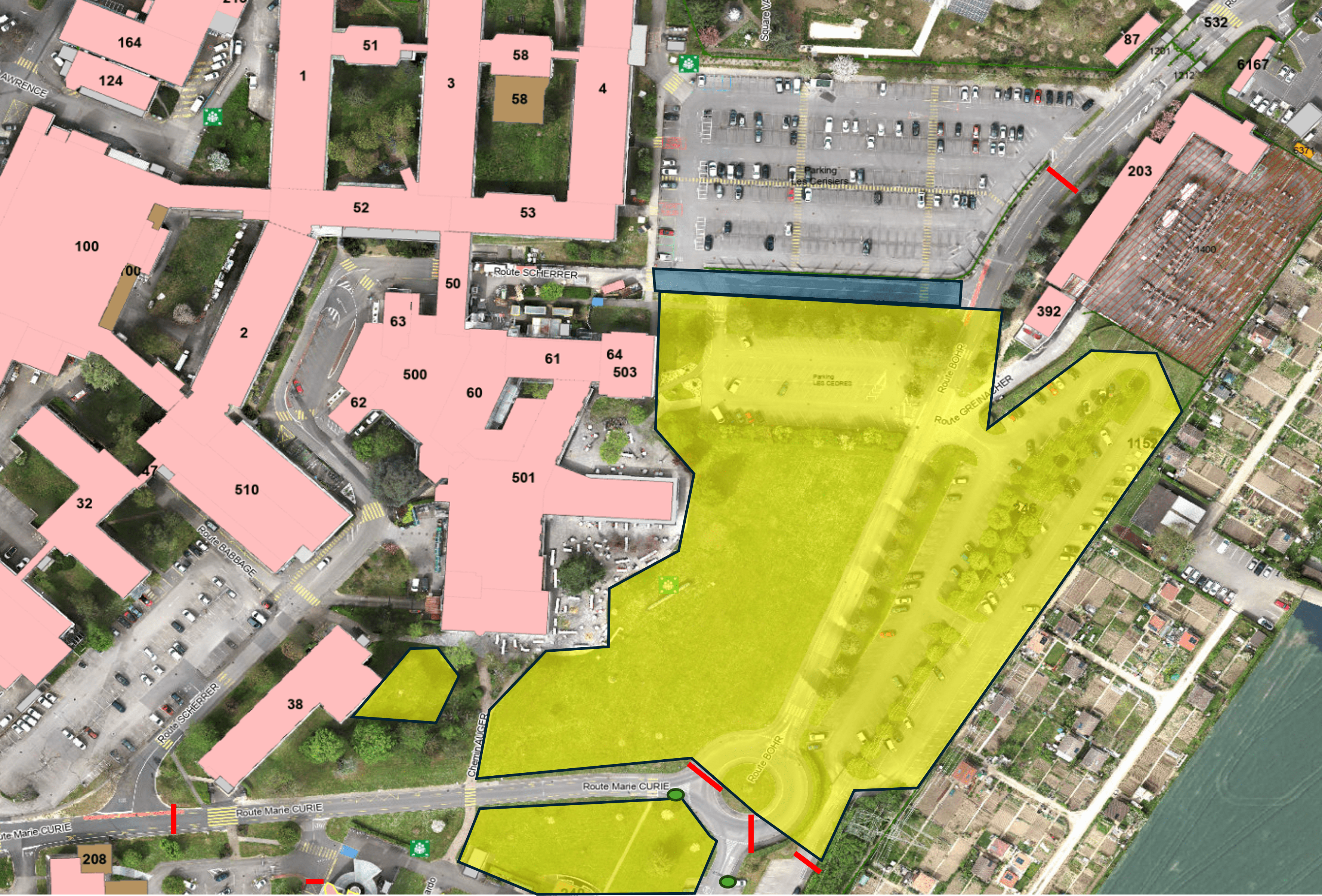 Map of part of Meyrin site