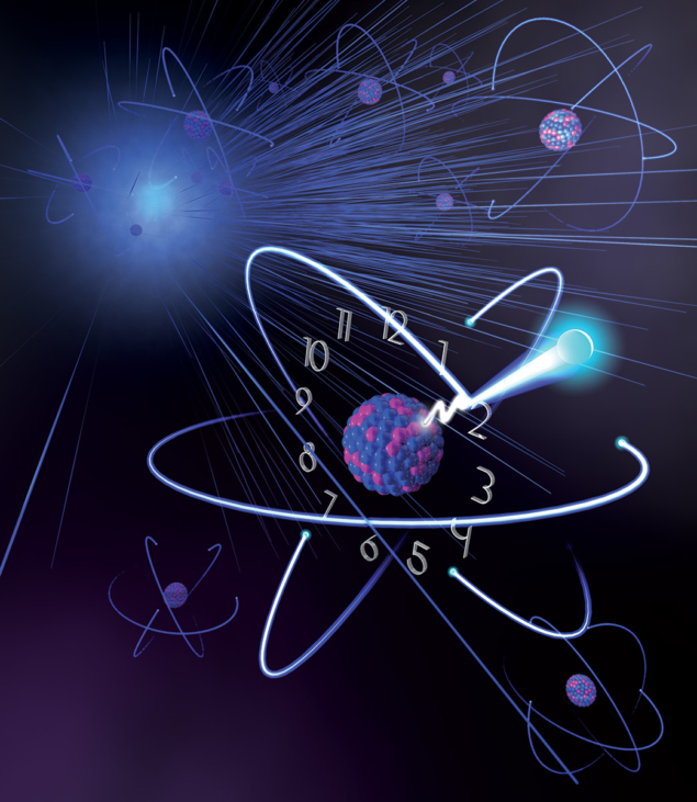 Vue d'artiste d'une horloge nucléaire. (Image: APS/Ann. Phys. 531, 1800381 (2019))